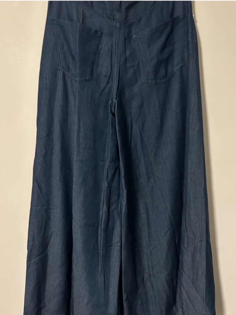 VIAVIA Uber Wide Leg Jeans Blue Cupro Luxury Low Rise Palazzo Italian Pants - Picture 7 of 16